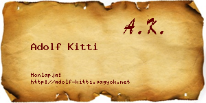 Adolf Kitti névjegykártya